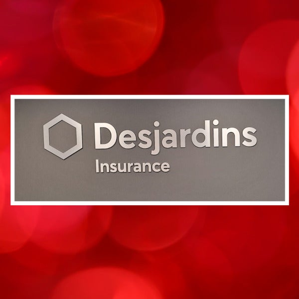 Custom Reception Sign for Desjardins Insurance in Edmonton, AB