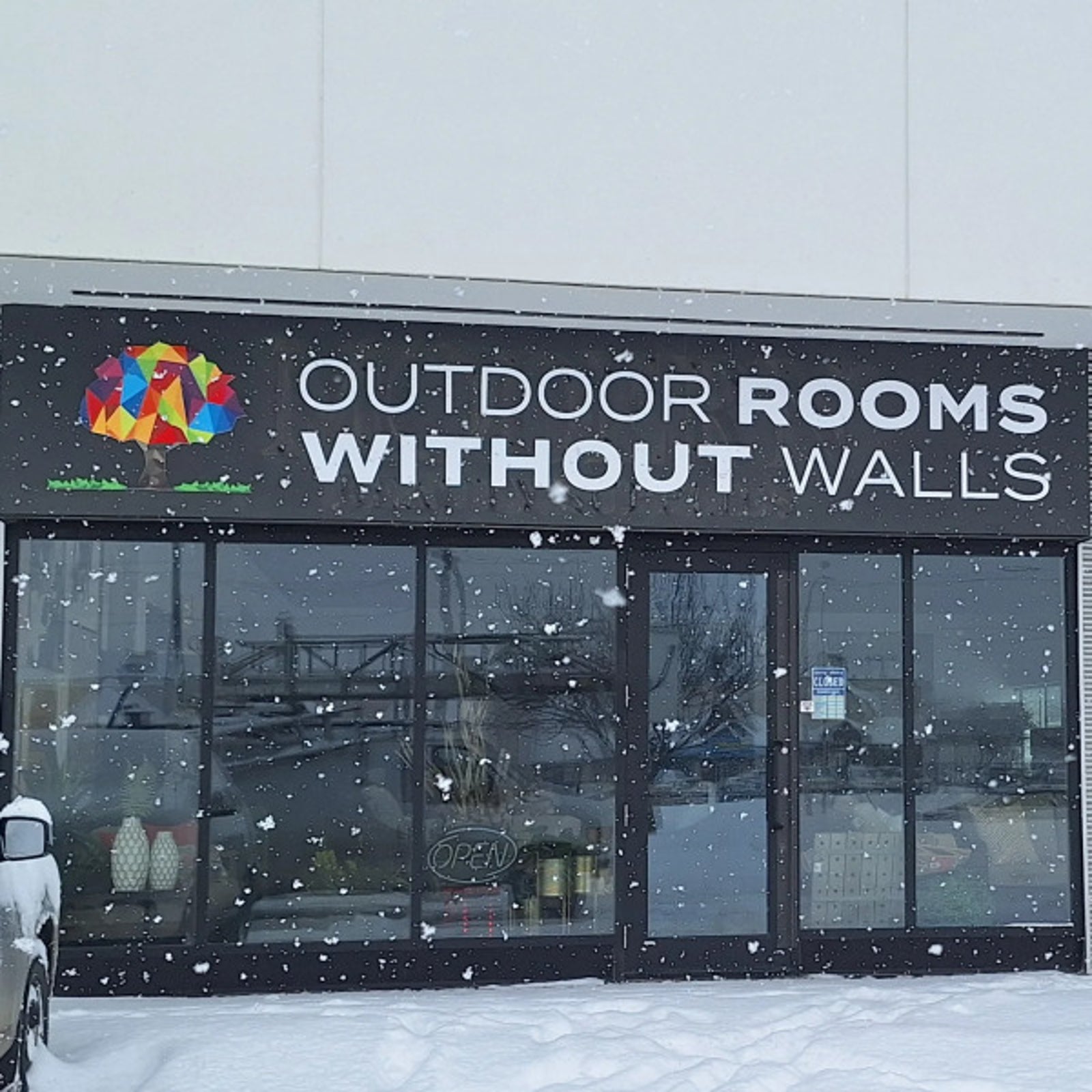 Exterior Acrylic Sign for Outdoor Rooms Without Walls in Edmonton, AB