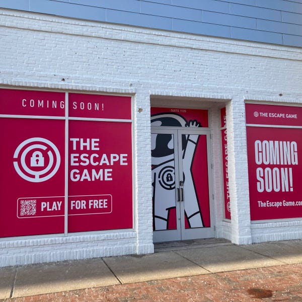 The Escape Game - Coming Soon Window Vinyl