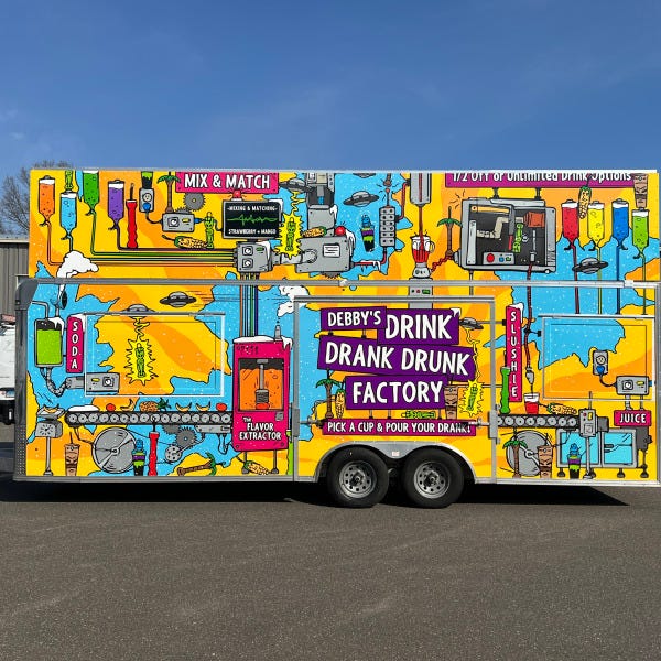 Debby's Drink Drank Drunk Beverage Trailer Wrap