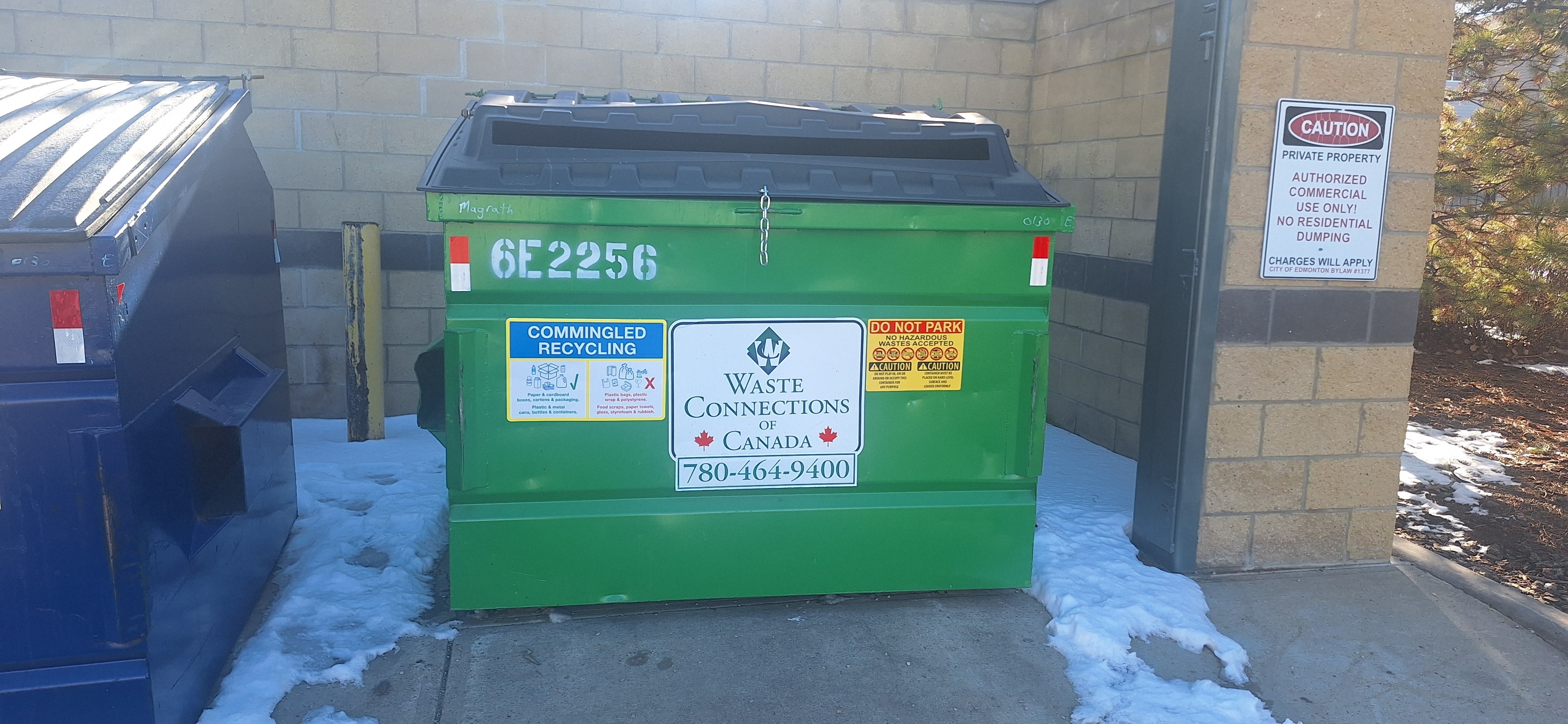 Waste Bin Decals for JLL in Edmonton, AB