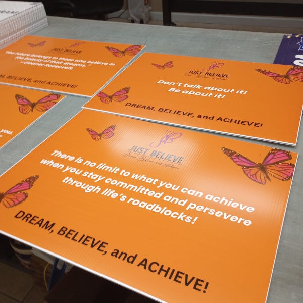 Just Believe Event Signage