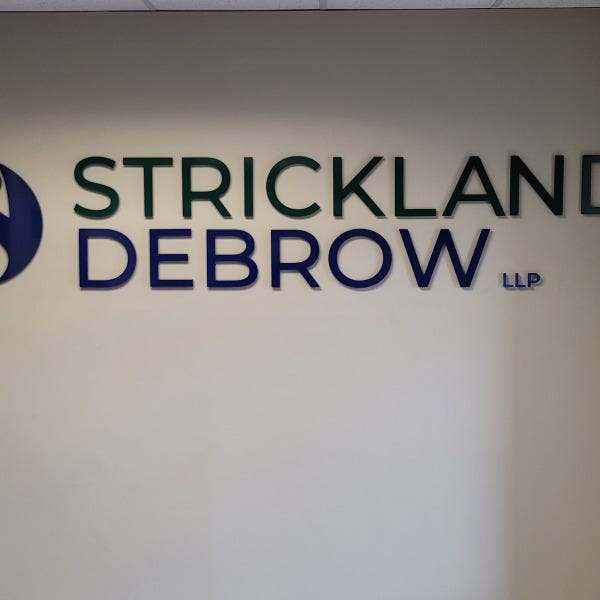 Strickland Debrow - Flat Cut Acrylic Letters and Logo