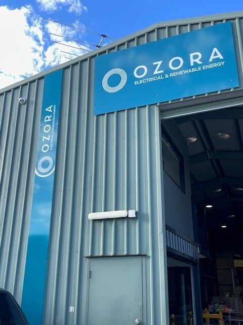 Window frosting, vehicle graphics and front flute and ACM panel for Ozora Energy.