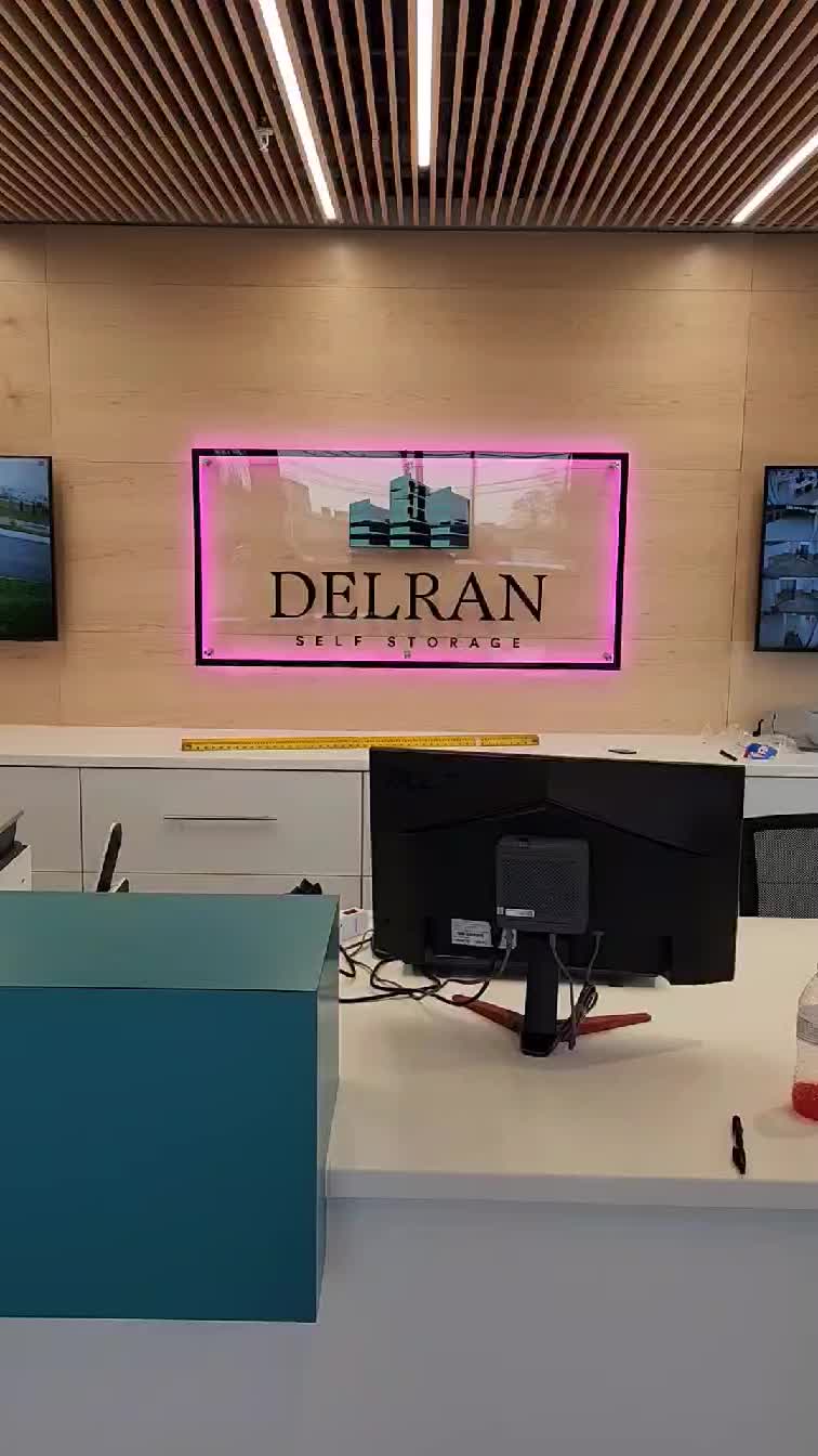 Back lit lobby sign in Delran