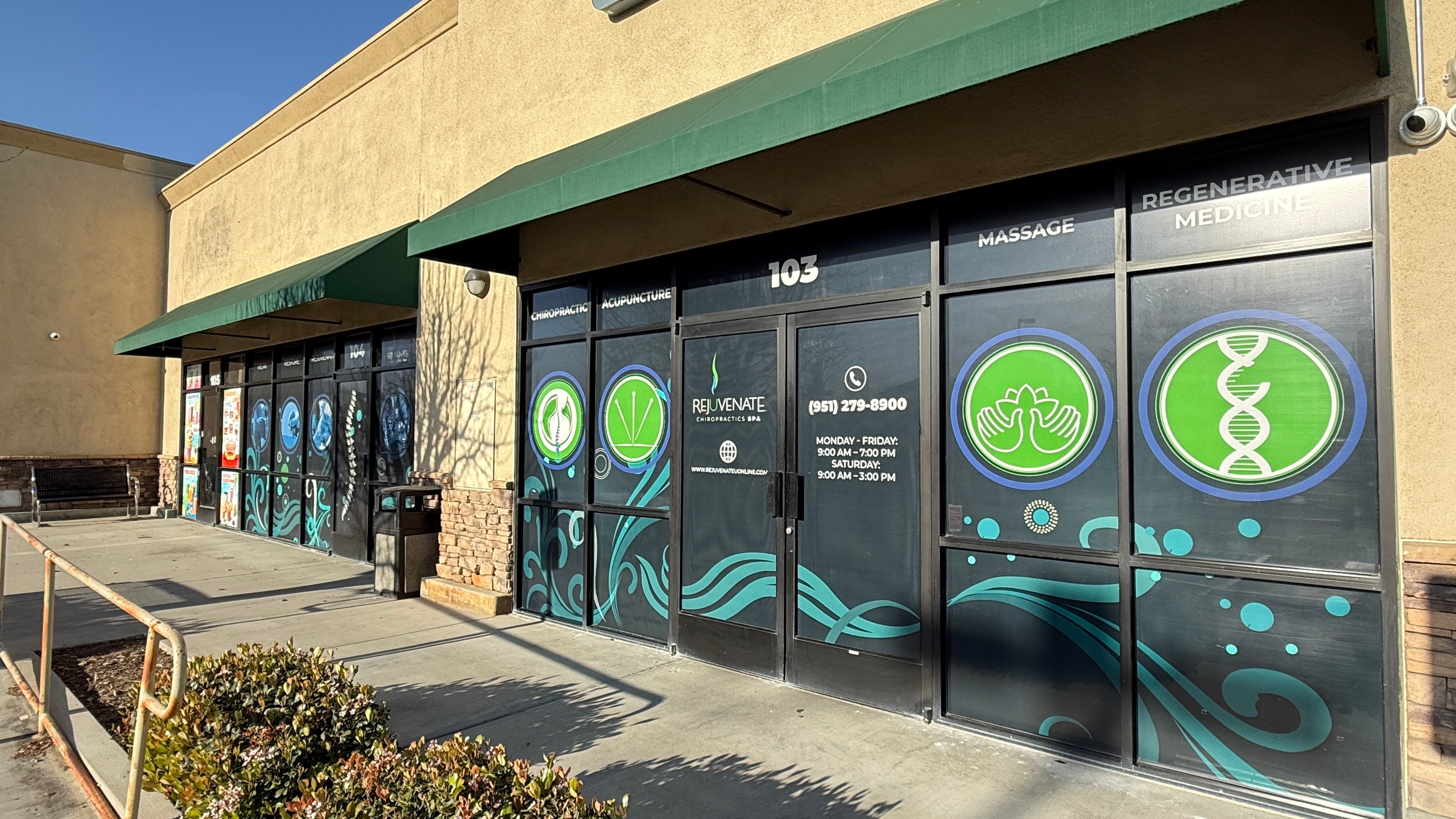 Rejuvenate Chiropractic Spa Storefront Graphics