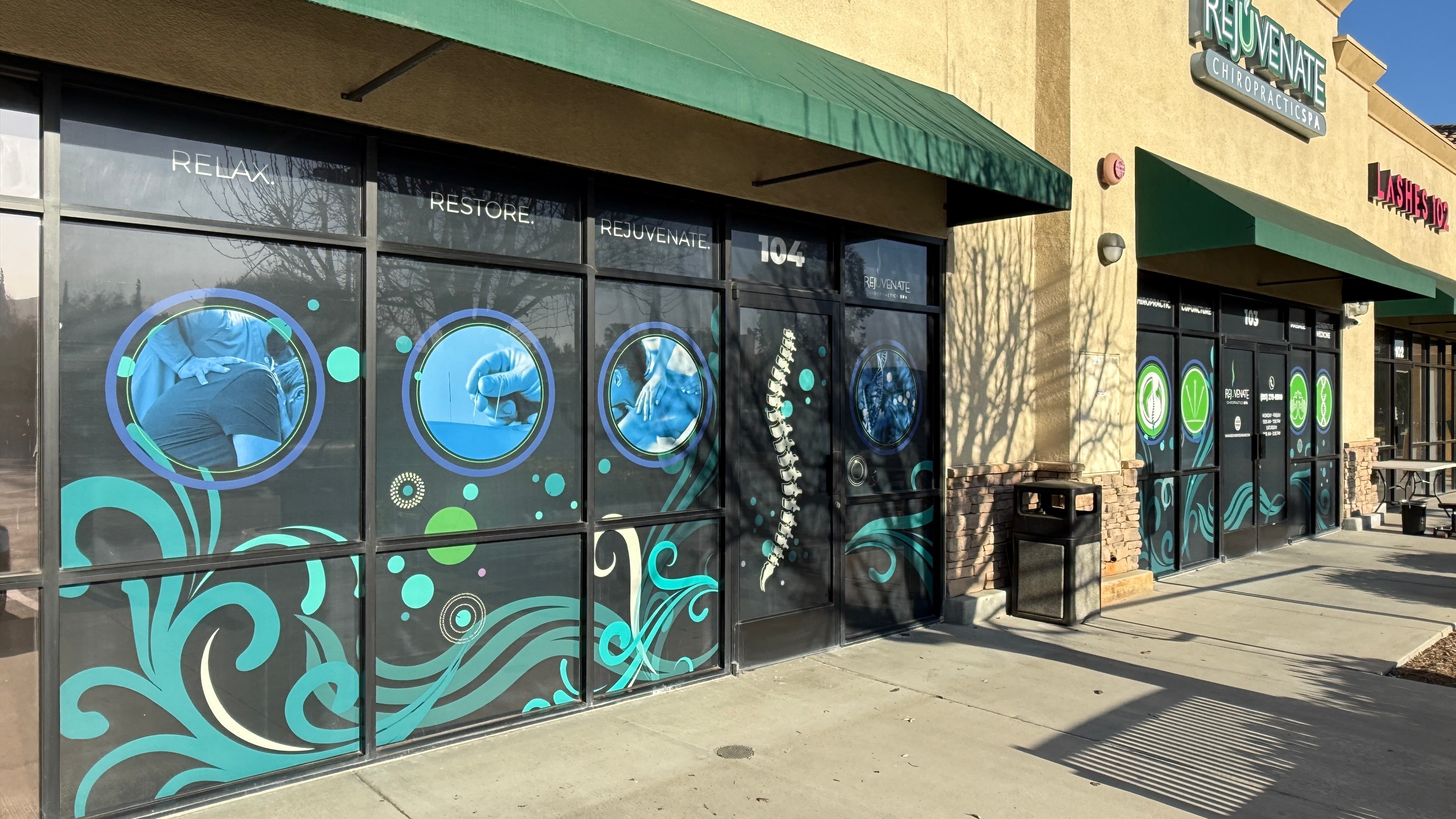 Rejuvenate Chiropractic Spa Storefront Graphics