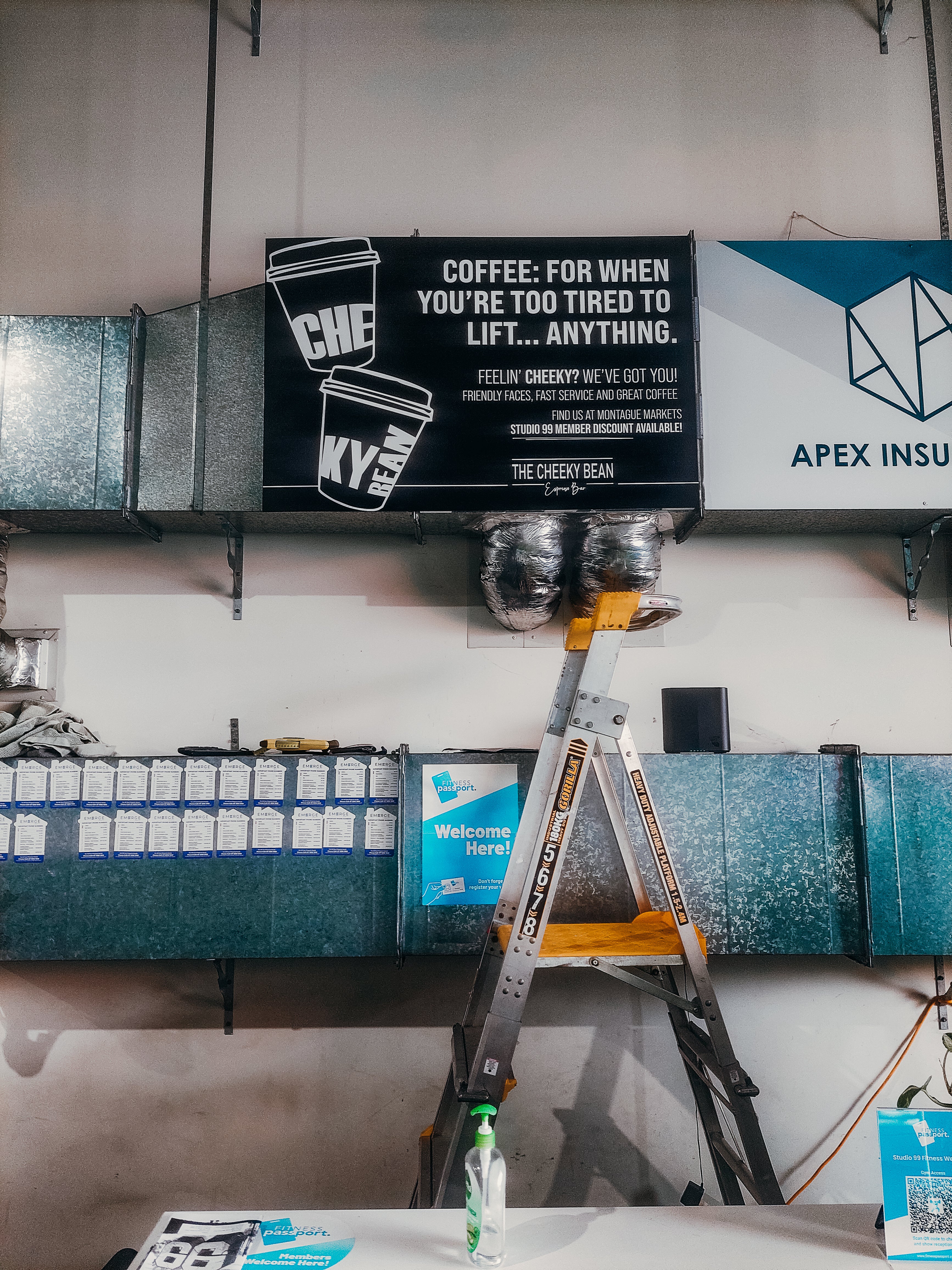 The Cheeky Bean’s Gym Sign: Simple, Bold & Built for Coffee Cravings