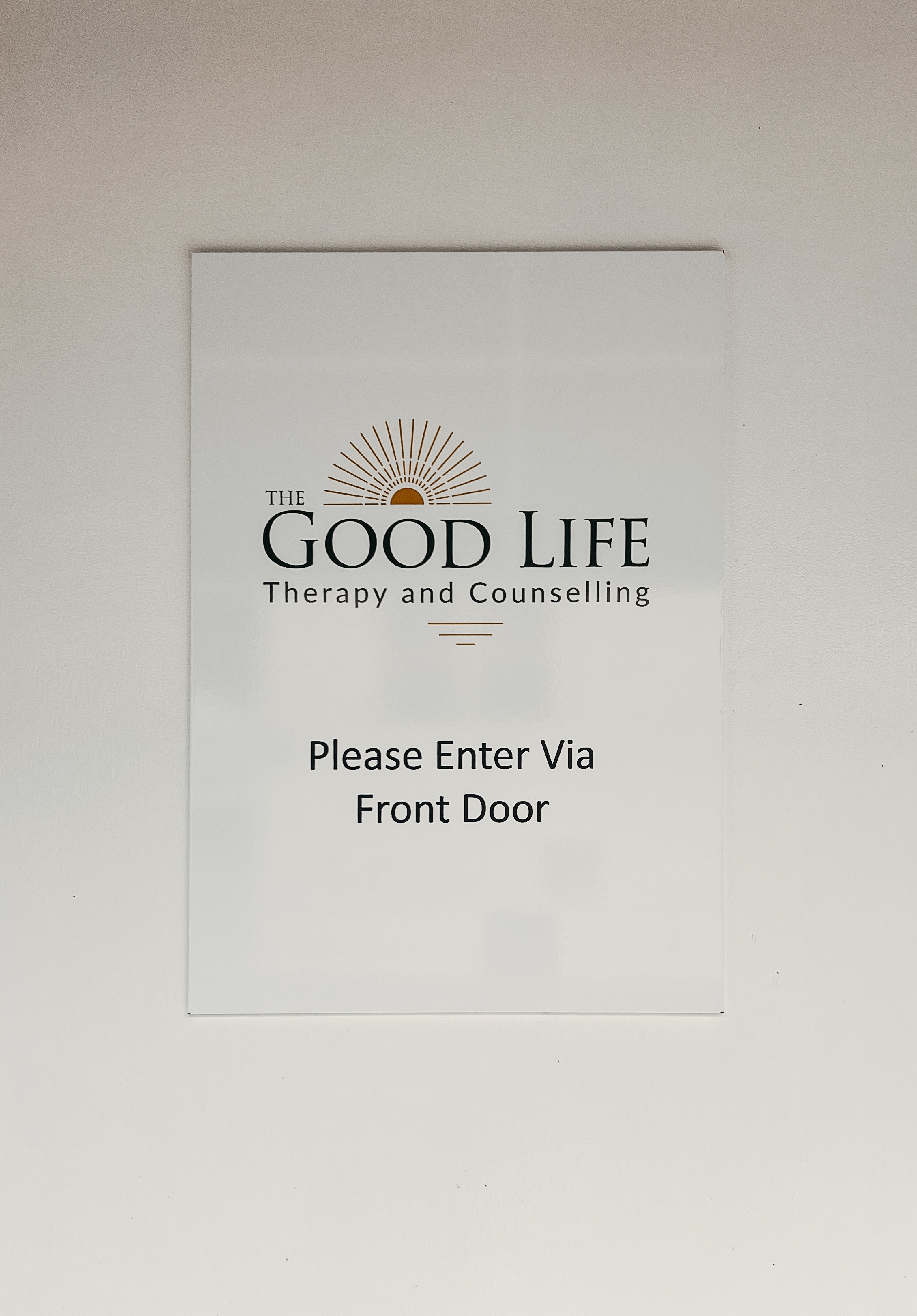 Welcoming New Office Signage for The Good Life Therapy