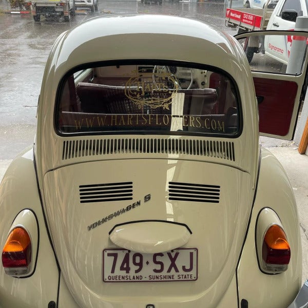 This simple gold text on such a cool car is simply perfection!