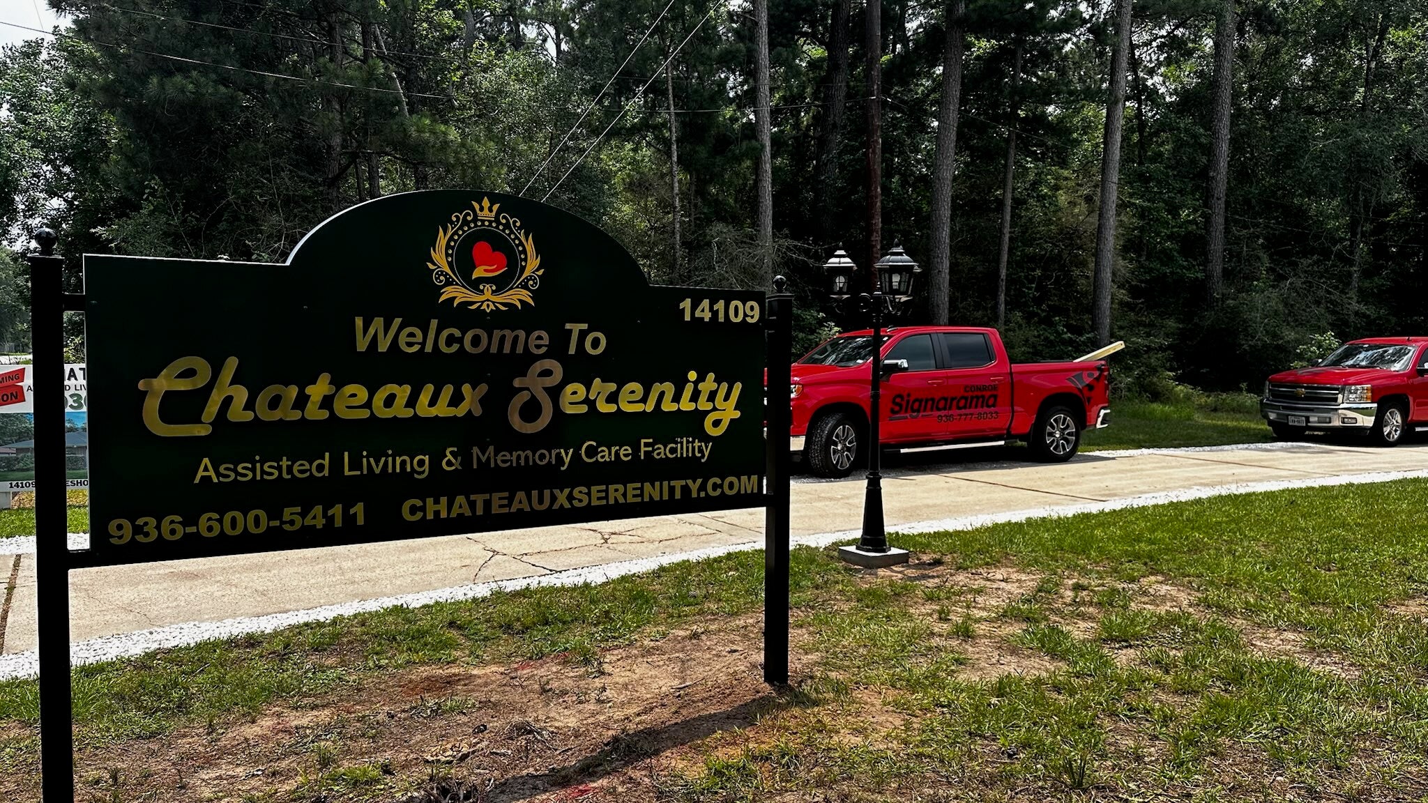 Custom Post & Panel Monument Sign for Chateaux Serenity