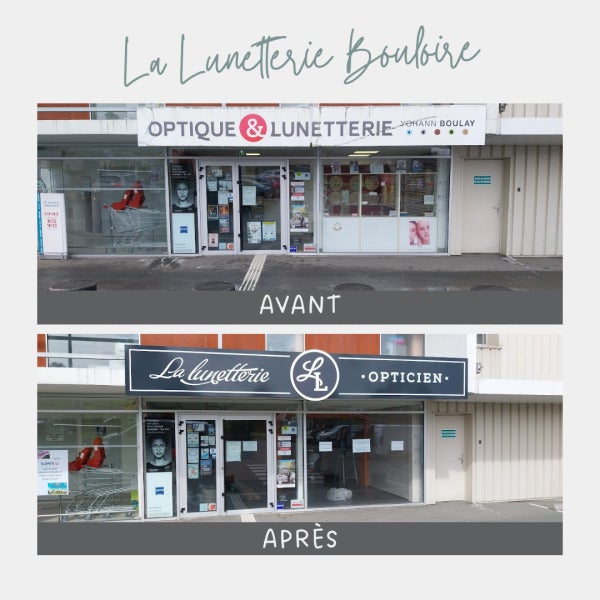 Nouvelle enseigne pour La Lunetterie situé à Bouloire