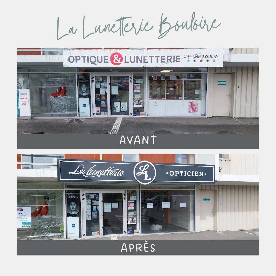 Nouvelle enseigne pour La Lunetterie situé à Bouloire