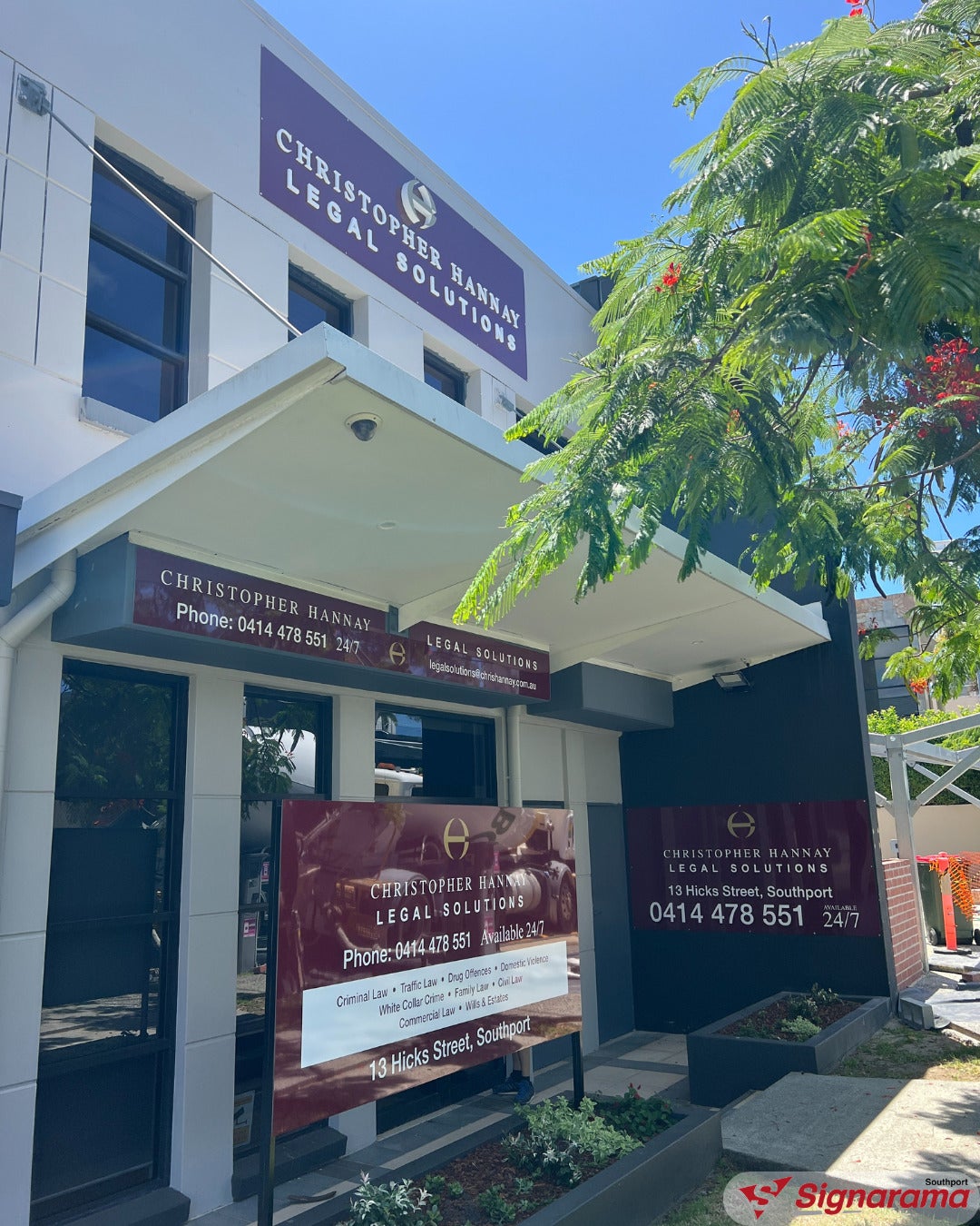 New office exterior signage