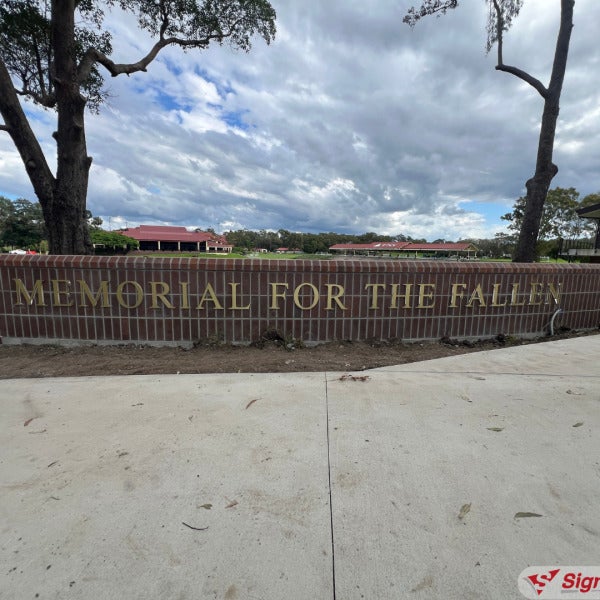 Memorial for the fallen - Brass letters