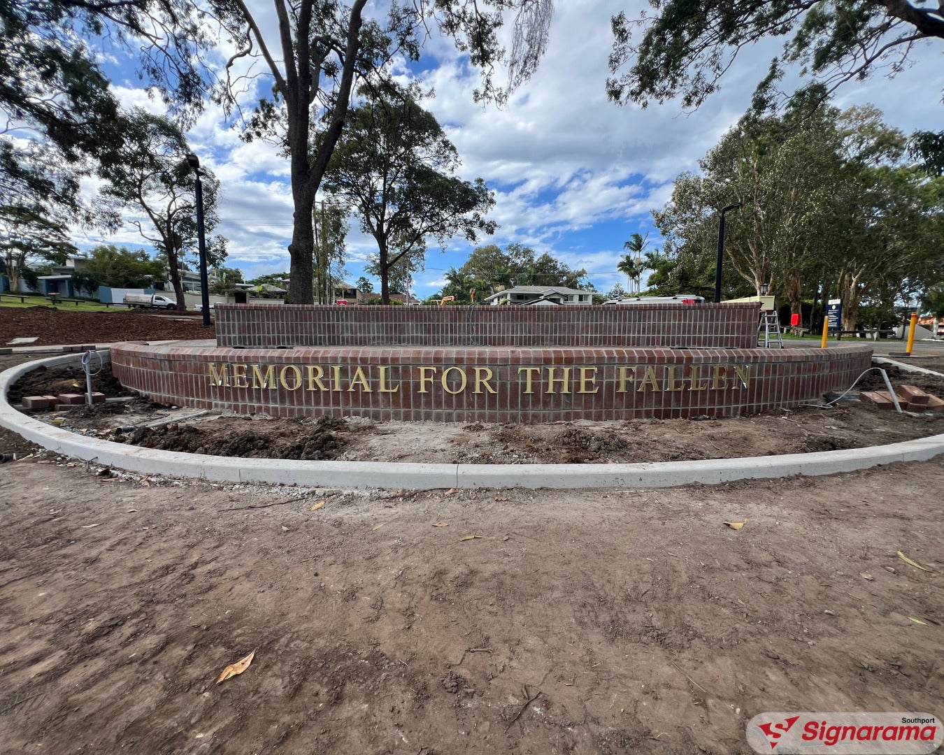 Memorial for the fallen - Brass letters