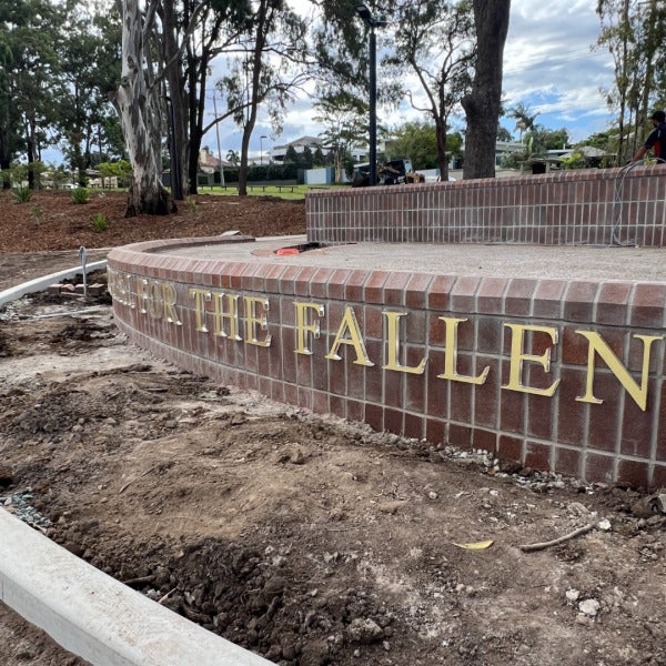 Memorial for the fallen - Brass letters