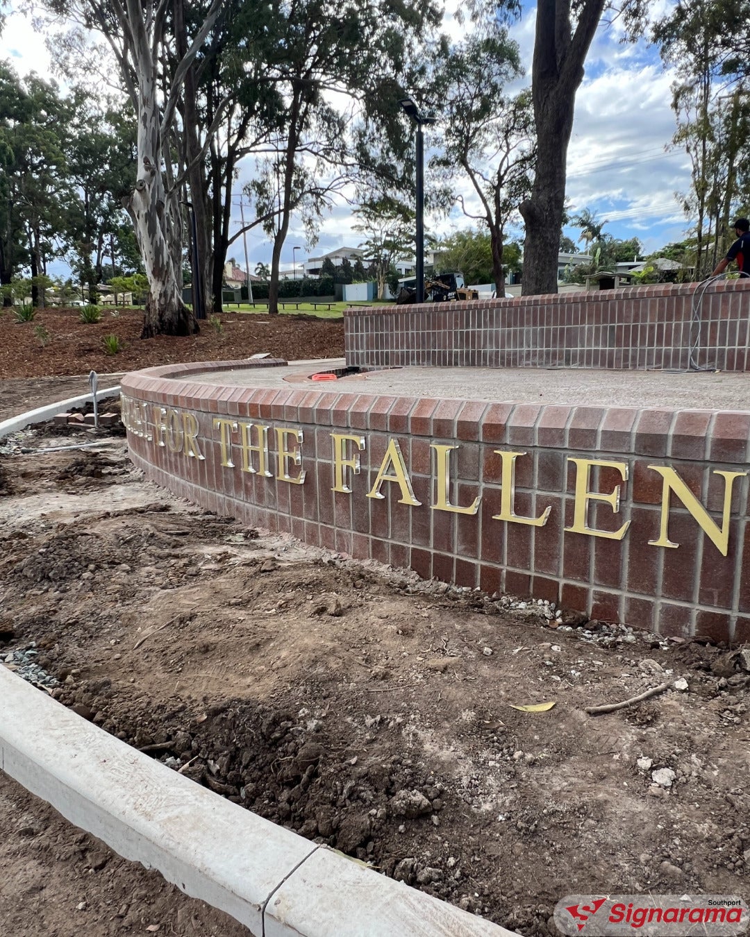 Memorial for the fallen - Brass letters