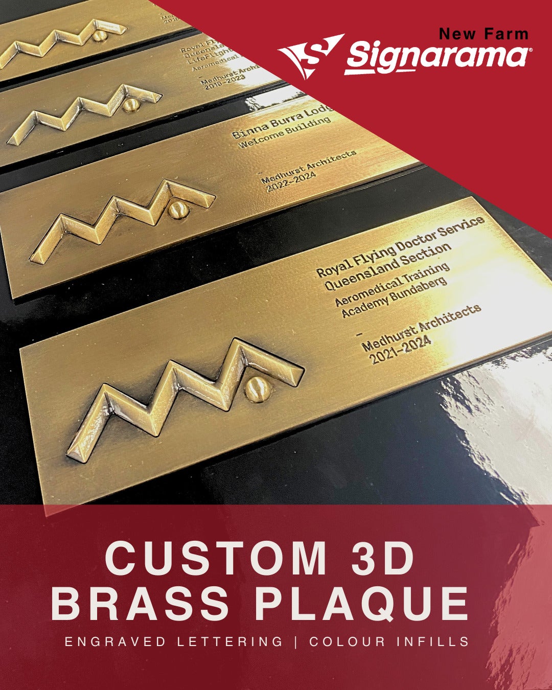 Custom 3D Brass Plaque with Engraved Lettering | Signarama New Farm