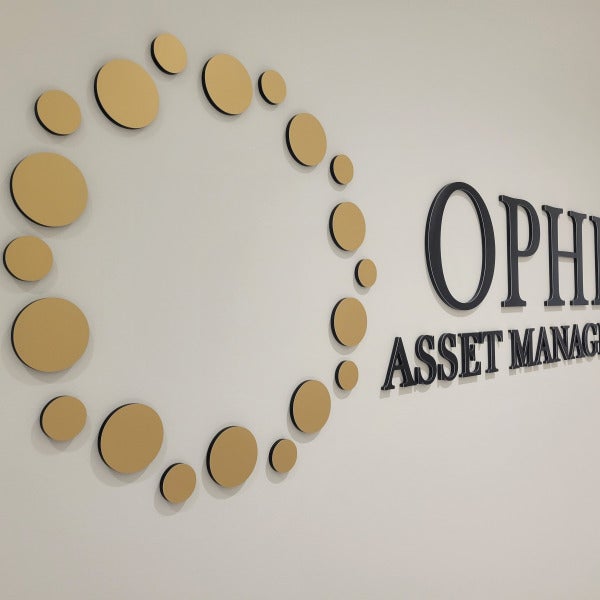 Brushed Aluminum Office Sign with Acrylic Dimensional Letters