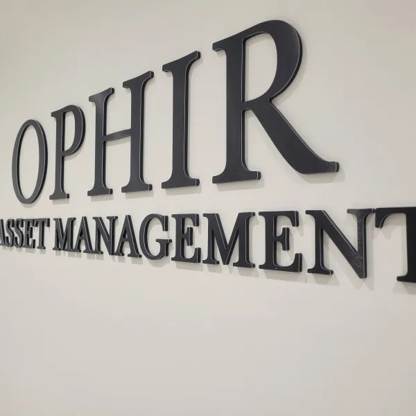 Brushed Aluminum Office Sign with Acrylic Dimensional Letters