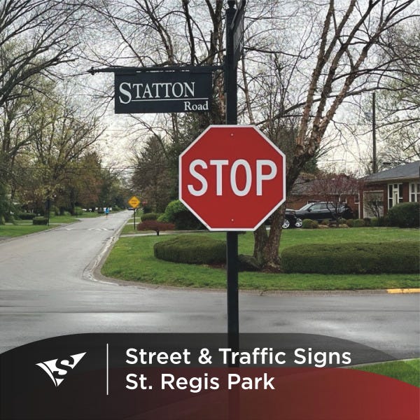 Street and Traffic Signs for St Regis Park