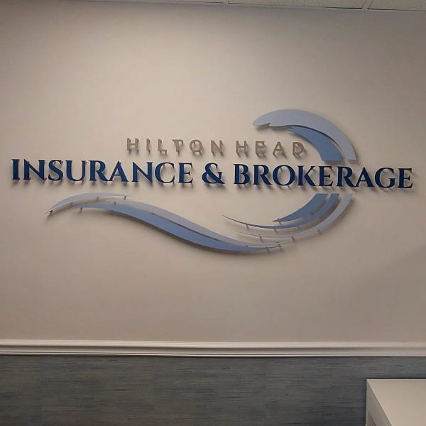 Indoor business brand signage