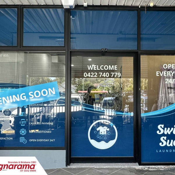 Vibrant Window Graphics for New Laundromat in Ashgrove by Signarama Brendale