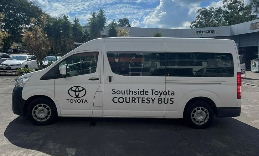 Simple black cut vinyl graphics are a great, low cost option for vehicle signage!