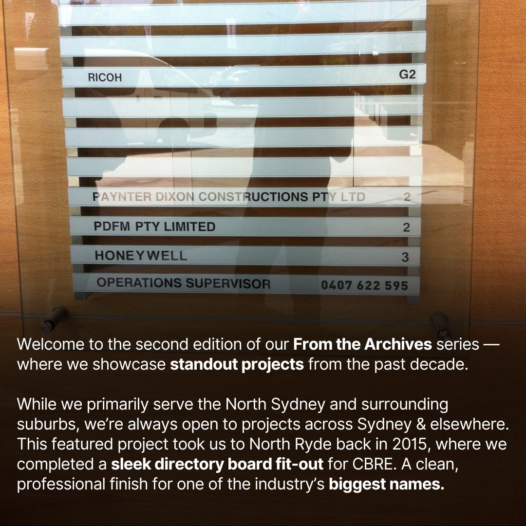 Directory Board Office Fit-out (CBRE) | From the Archives