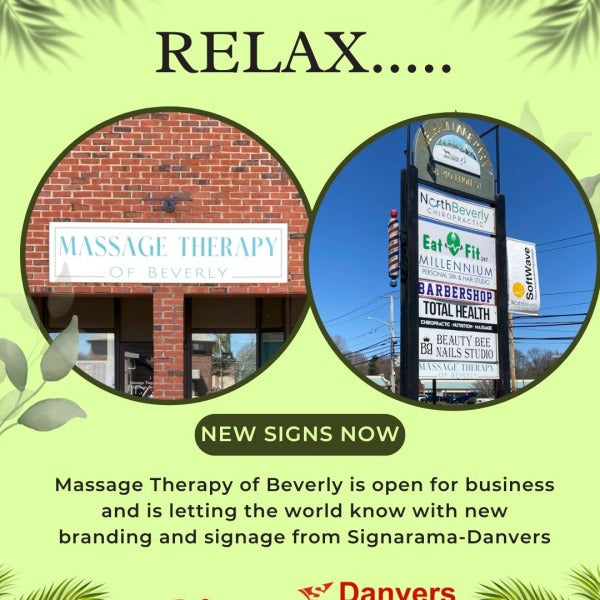 In business with new storefront signage, Beverly MA