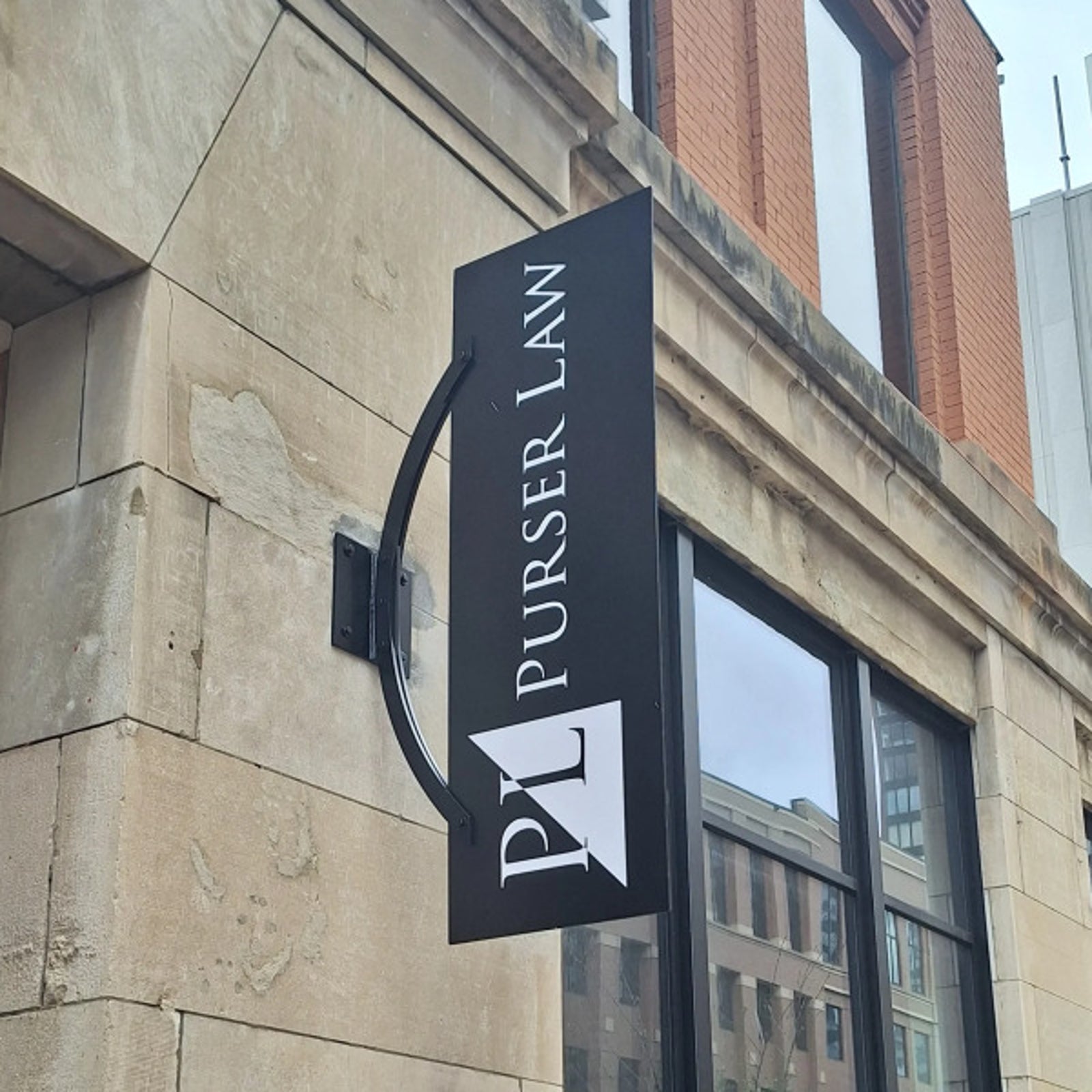 Exterior Sign for Purser Law in Edmonton, AB