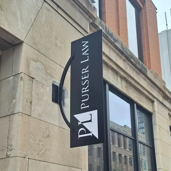 Exterior Sign for Purser Law in Edmonton, AB