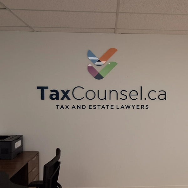 Interior Acrylic Sign for Tax Counsel in Edmonton, AB