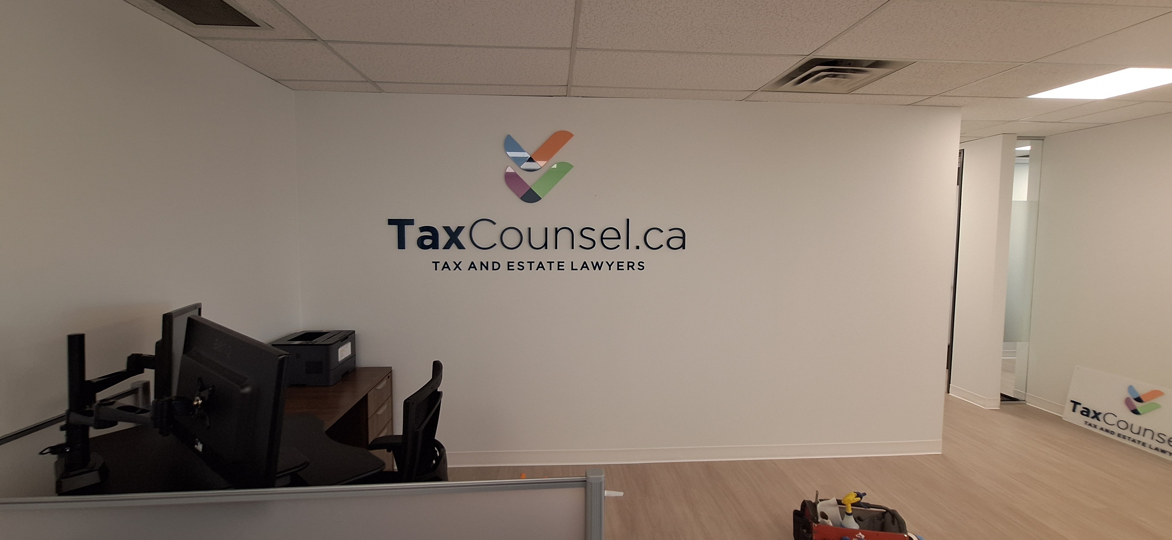 Interior Acrylic Sign for Tax Counsel in Edmonton, AB