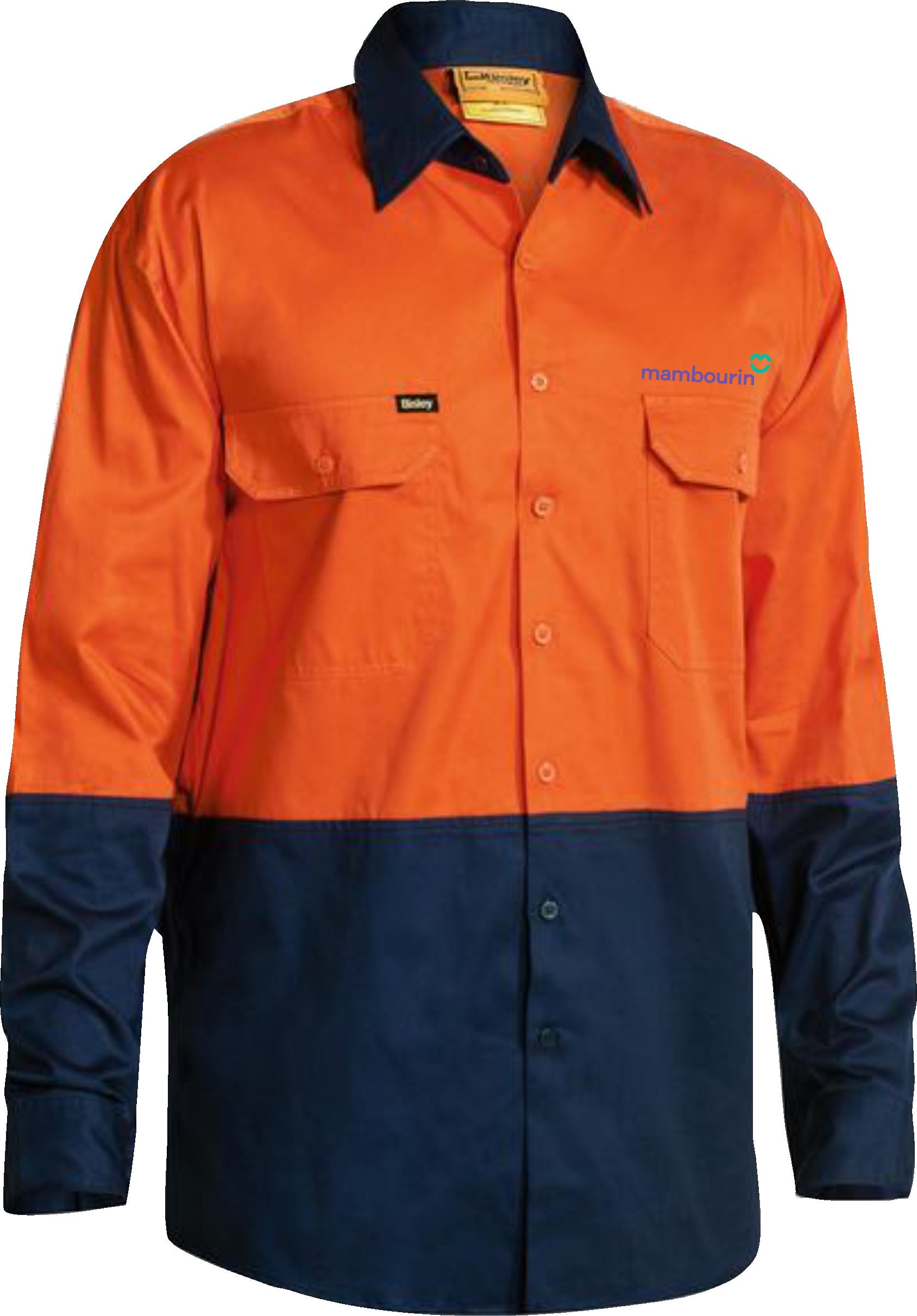 Shirt Hi Vis Cotton Drill, Long Sleeve