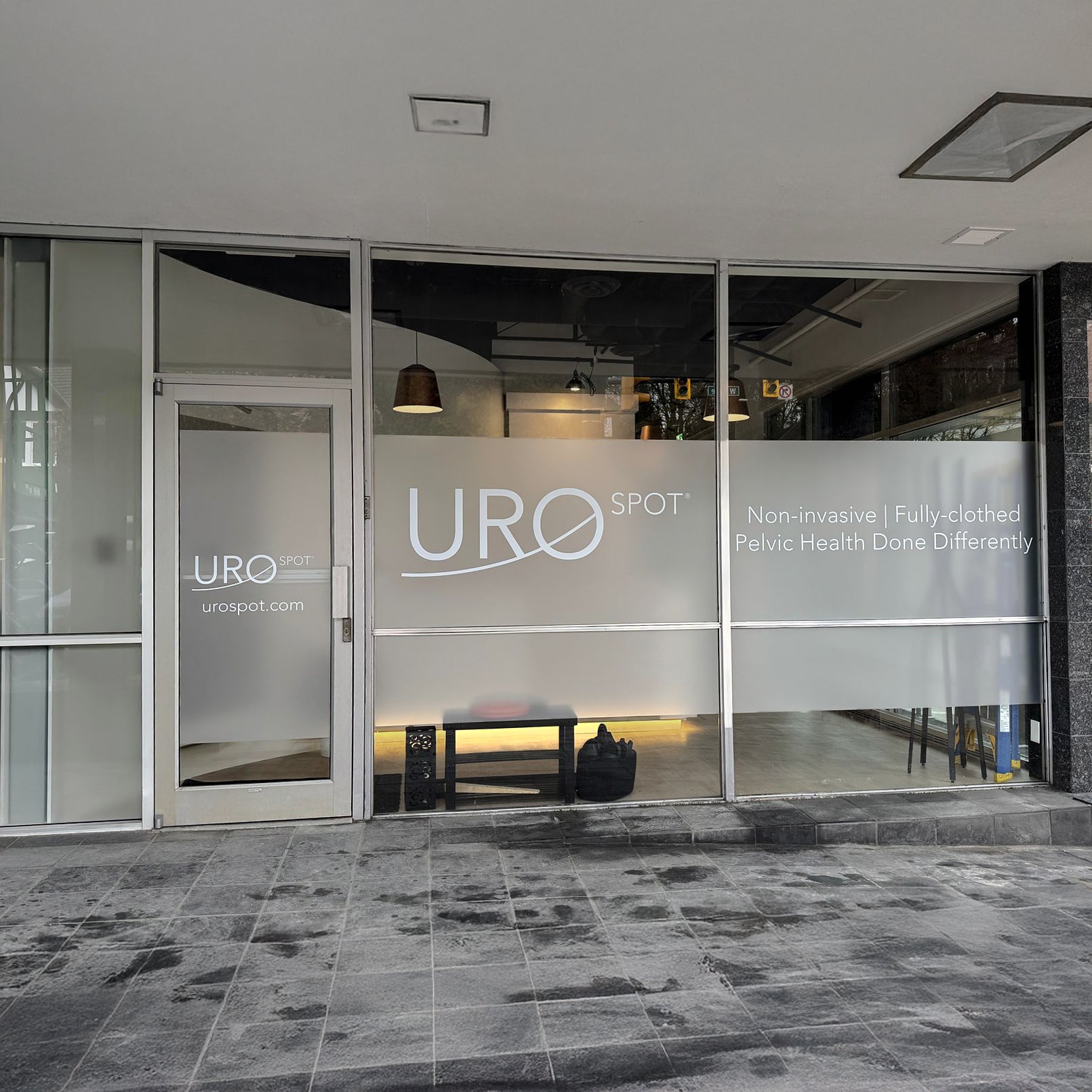 Frosted window graphics for UROSPOT