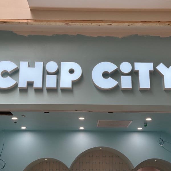 Sweet news at Tysons Corner! Brand New Channel Letter Signs for Chip City