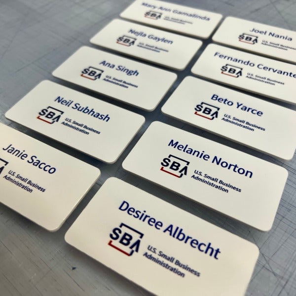 Make A Statement - Across the Boardroom or City Skyline - Custom Name Badges for US Small Business Administration - Seattle, WA