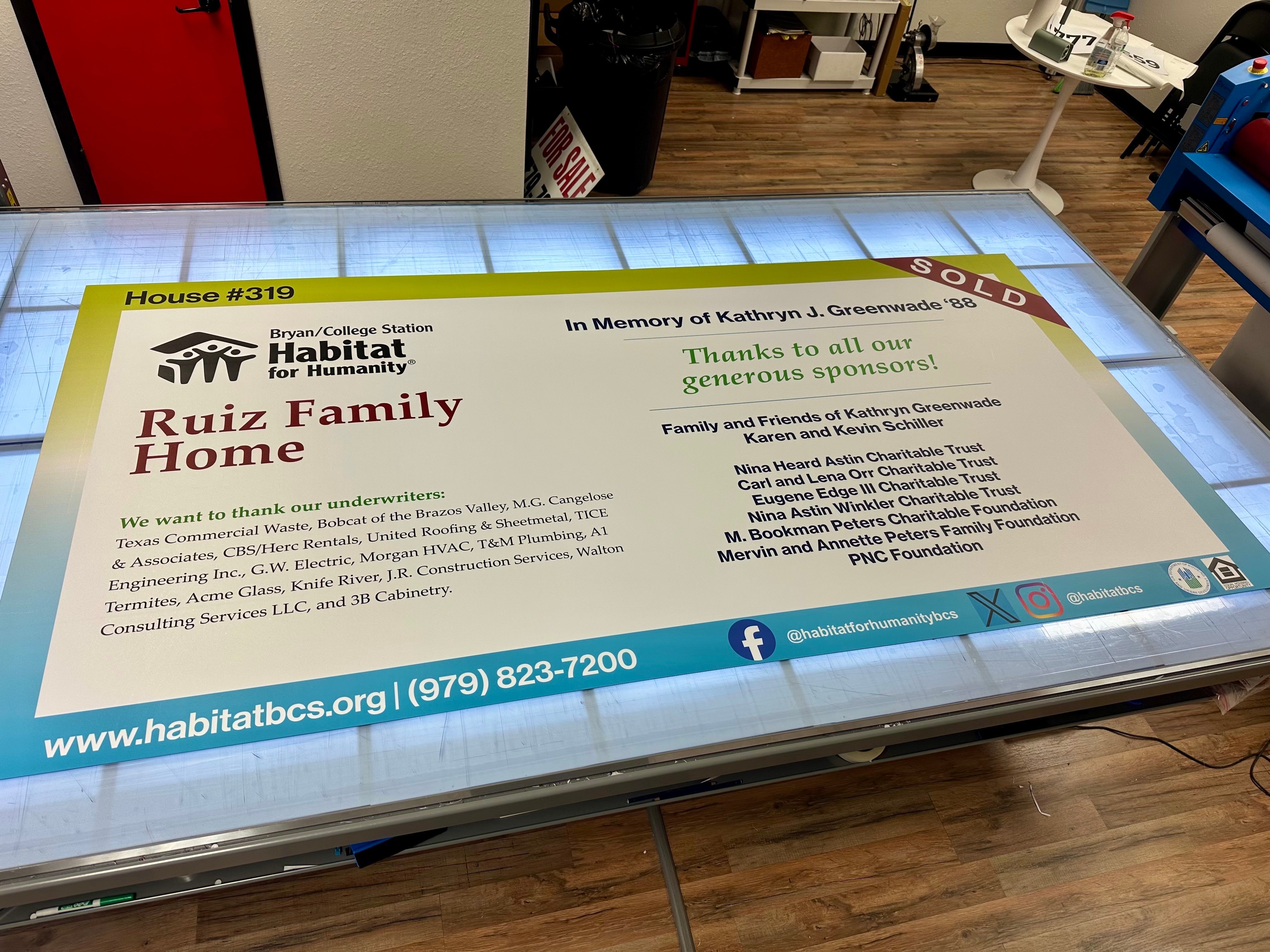 Habitat for Humanity Signage