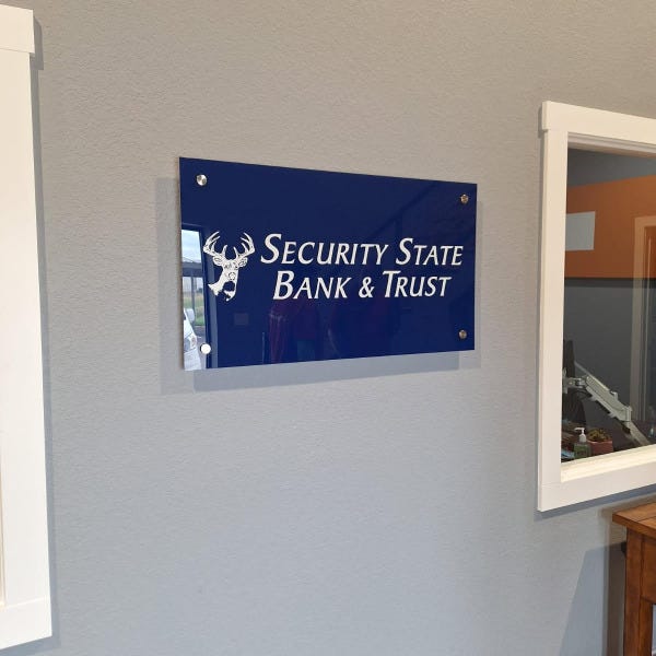Security State Bank and Trust_Lobby Acrylic Sign