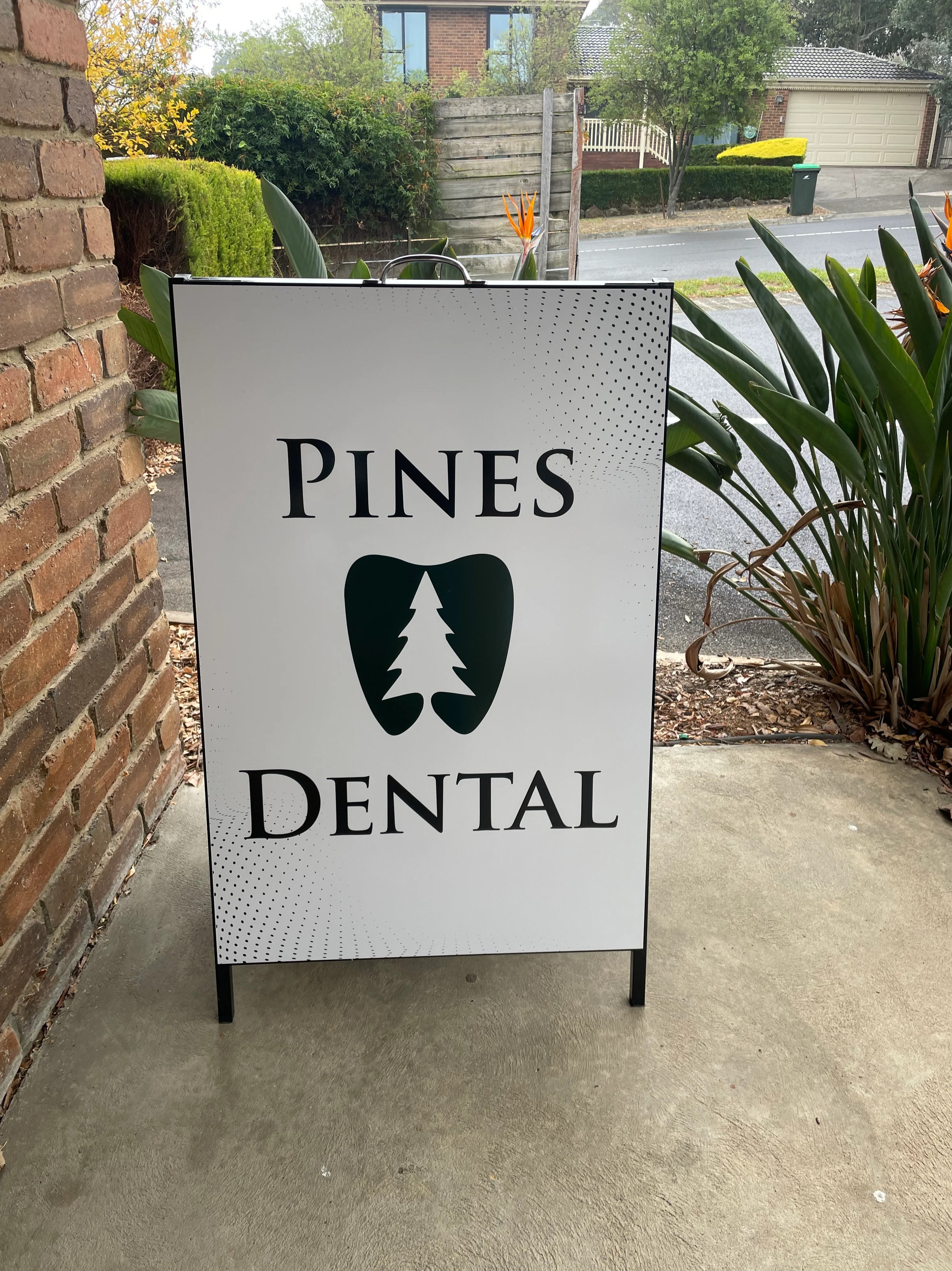 Lightbox, One Way Vision & A-Frame - The Pines Dental Centre - Templestowe VIC.