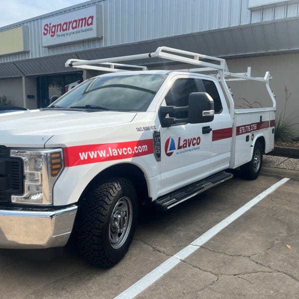 Lavco AC and Heating Truck decals