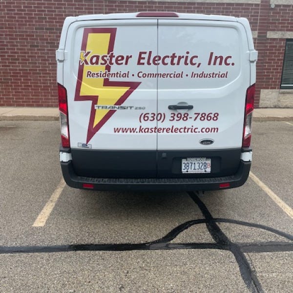 Kaster Electric, Inc. Rear Door Van Graphics