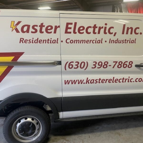 Kaster Electric, Inc. Passenger side Van Graphics
