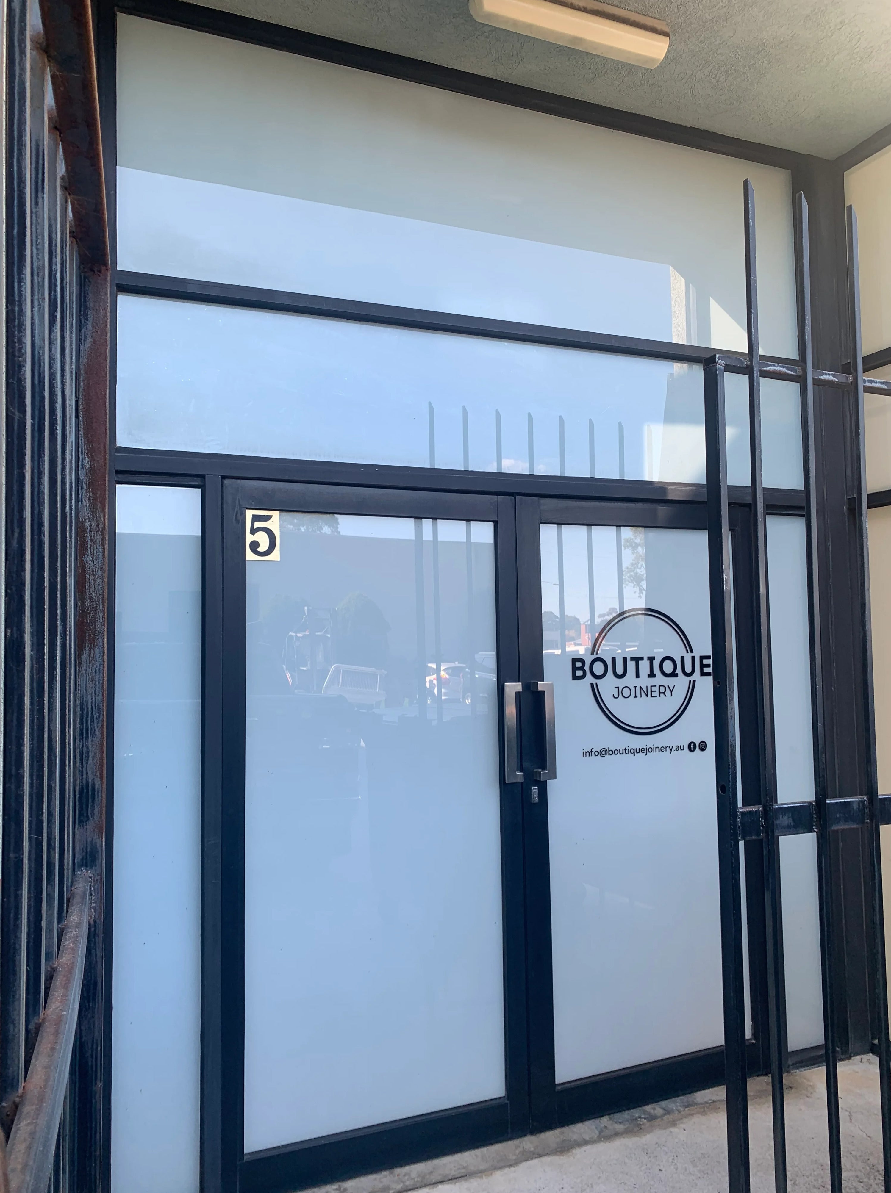 Factory Windows Signage - Boutique Joinery - Bundoora VIC.