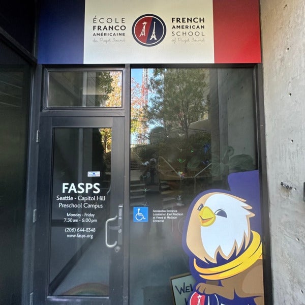 Why Window & Door Graphics Are a Smart Investment for Your School - French American School of Puget Sound, Seattle, WA