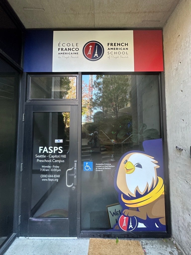 Why Window & Door Graphics Are a Smart Investment for Your School - French American School of Puget Sound, Seattle, WA