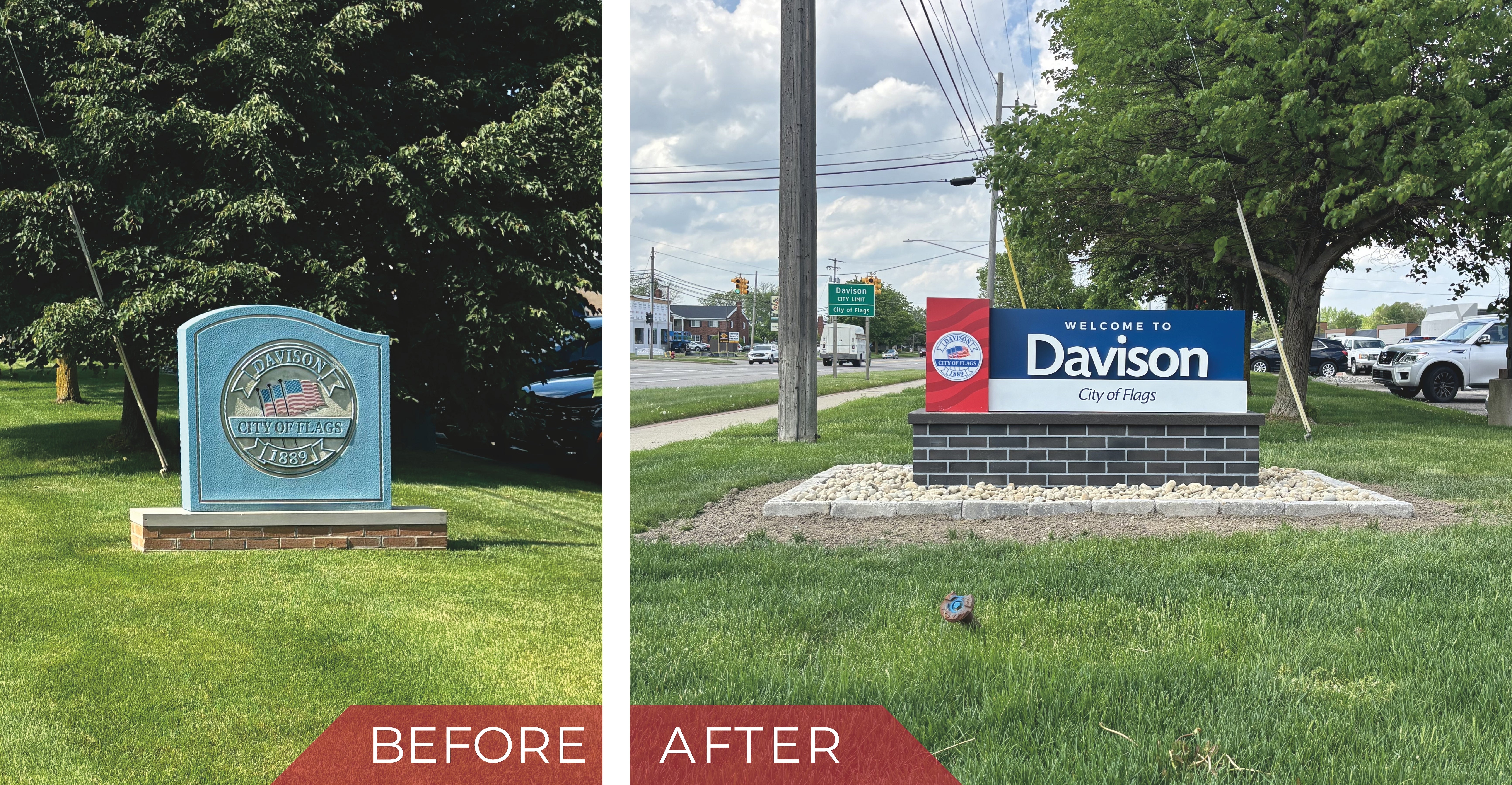 The City of Davison Entrance Monument Signs