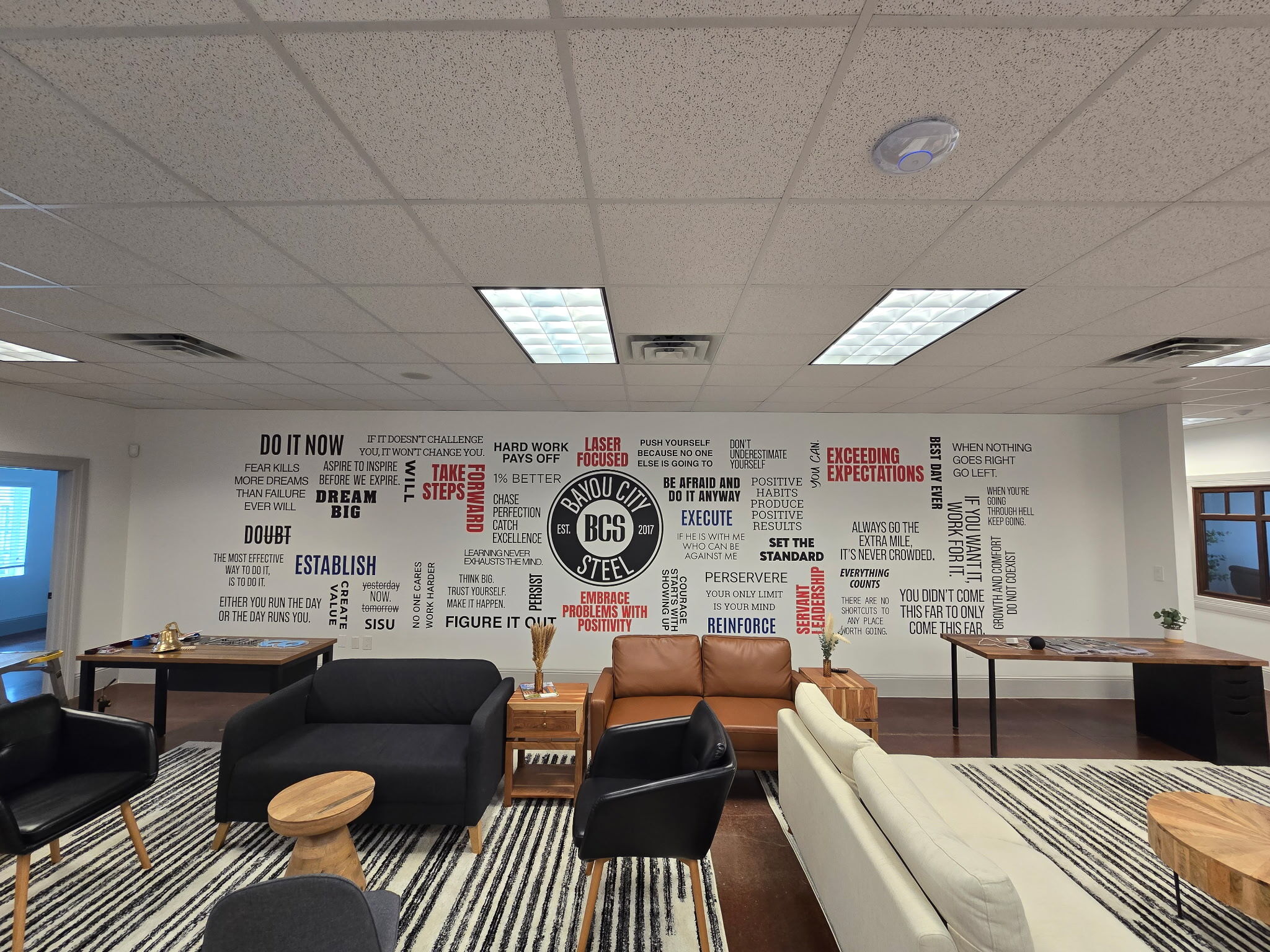 Bayou City Steel has a New look in their new office.